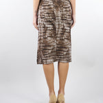 Gonna Cacao in jersey leggero con stampa alligatore GO14961E2 644 ELISABETTA FRANCHI 