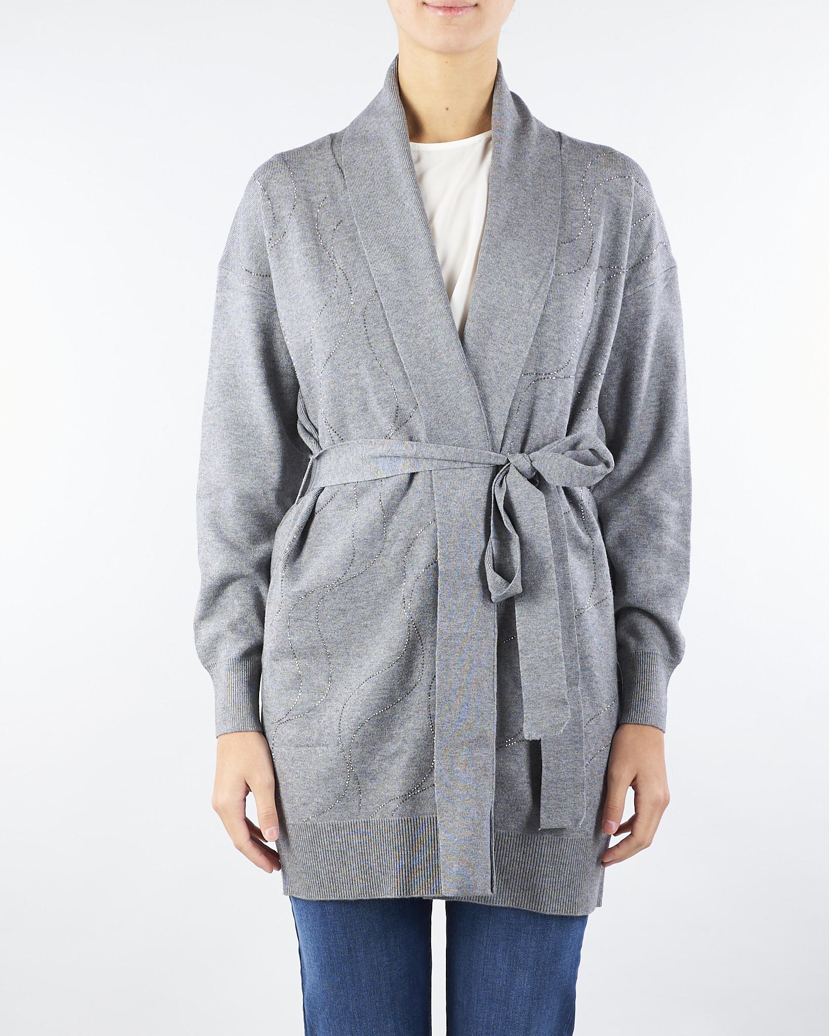 Cardigan vestaglia Grigio con strass NS266 95 NO SECRETS 