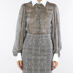 Body Nero con stampa pitone e colletto CB00657E2 110 ELISABETTA FRANCHI 