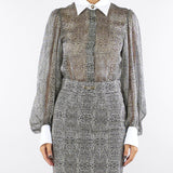 Body Nero con stampa pitone e colletto CB00657E2 110 ELISABETTA FRANCHI 