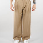 Pantalone Cammello con doppia pences e fondo ampio S6PKMAPA093 178 A PAPER KID 