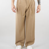 Pantalone Cammello con doppia pences e fondo ampio S6PKMAPA093 178 A PAPER KID 