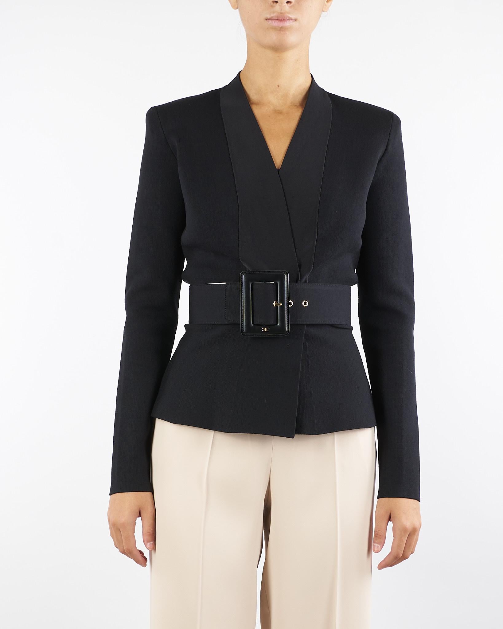 Giacca Nero in maglia con cintura MK48S57E2 110 ELISABETTA FRANCHI 