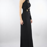 Abito Nero Red Carpet in jersey crêpe con dettaglio gioiello ABR2561E2 110 ELISABETTA FRANCHI 