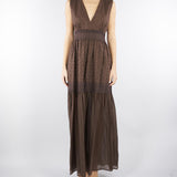 Abito Marro in cotone con ricami pizzo sangallo TF2110 12110 TWIN SET 