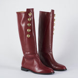 Stivale Bordeaux in pelle con dettagli gold W385 85 WO MILANO 