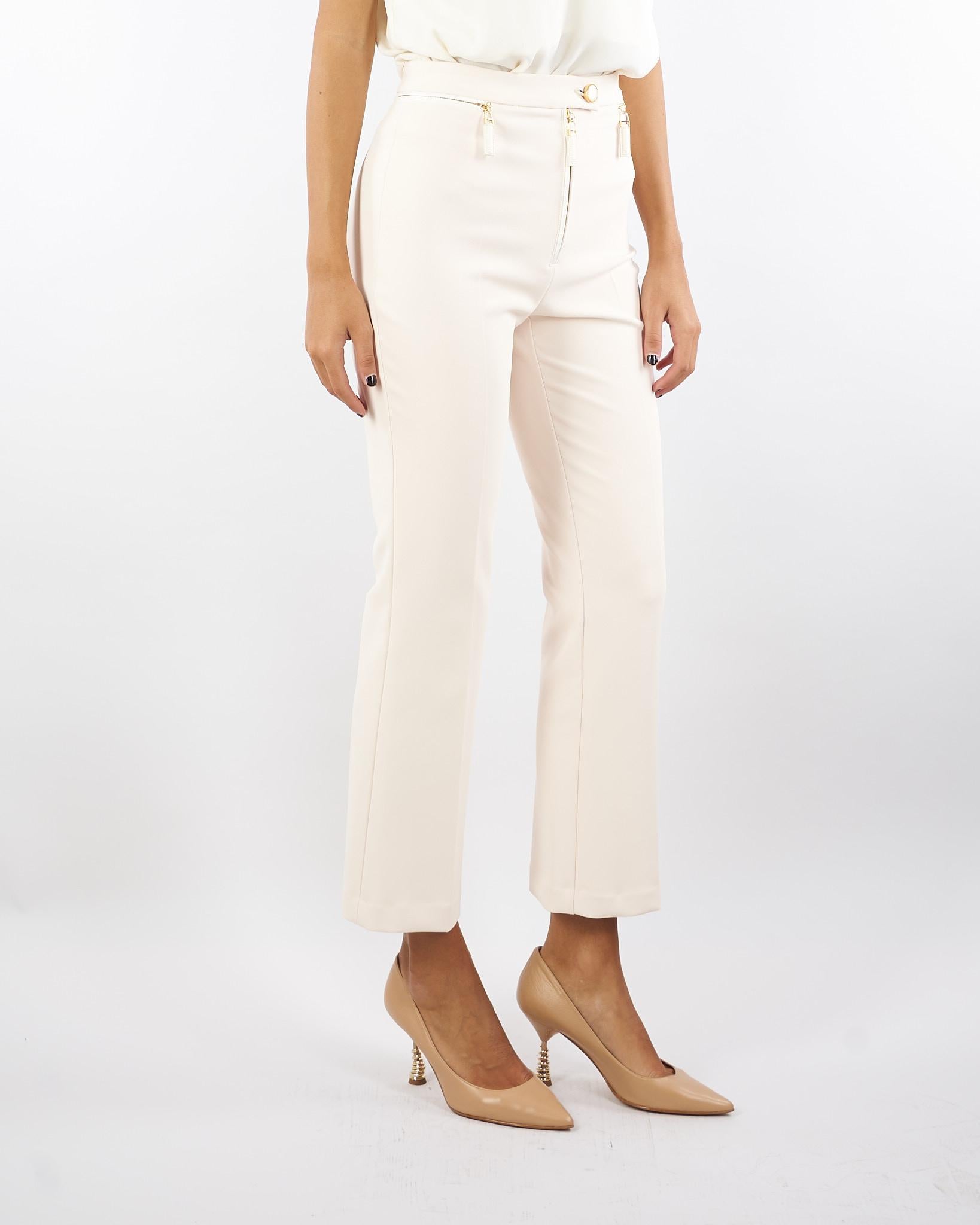 Pantaloni Milk in doppio crêpe PA10856E2 DZ9 ELISABETTA FRANCHI 
