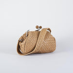 Borsa Beige Pasticcino Bag Medium in pelle intrecciata PANCIA 1 MAX MARA WEEKEND 
