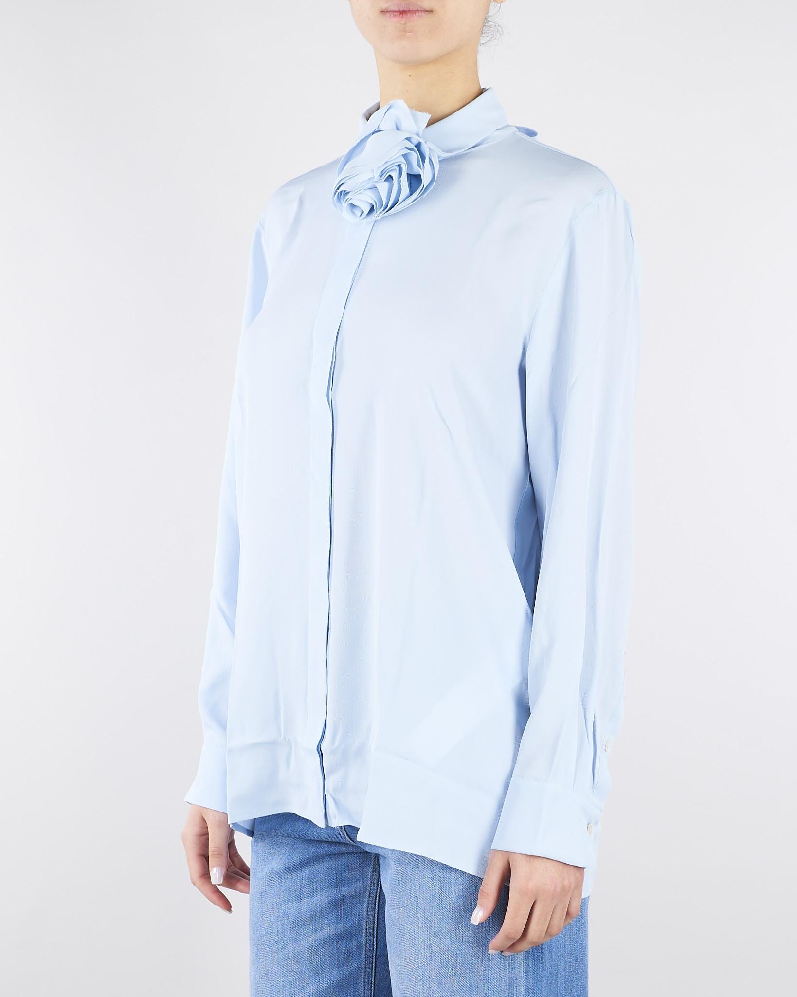 Camicia Azzurro in misto seta con fusciacca a fiore MLLCALCA 3 MARELLA 