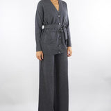 Pantaloni Antracite ampi in maglia ADAM 5 PENNY BLACK 