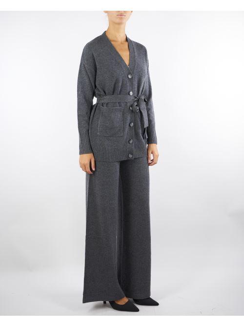 Pantaloni Antracite ampi in maglia ADAM 5 PENNY BLACK 