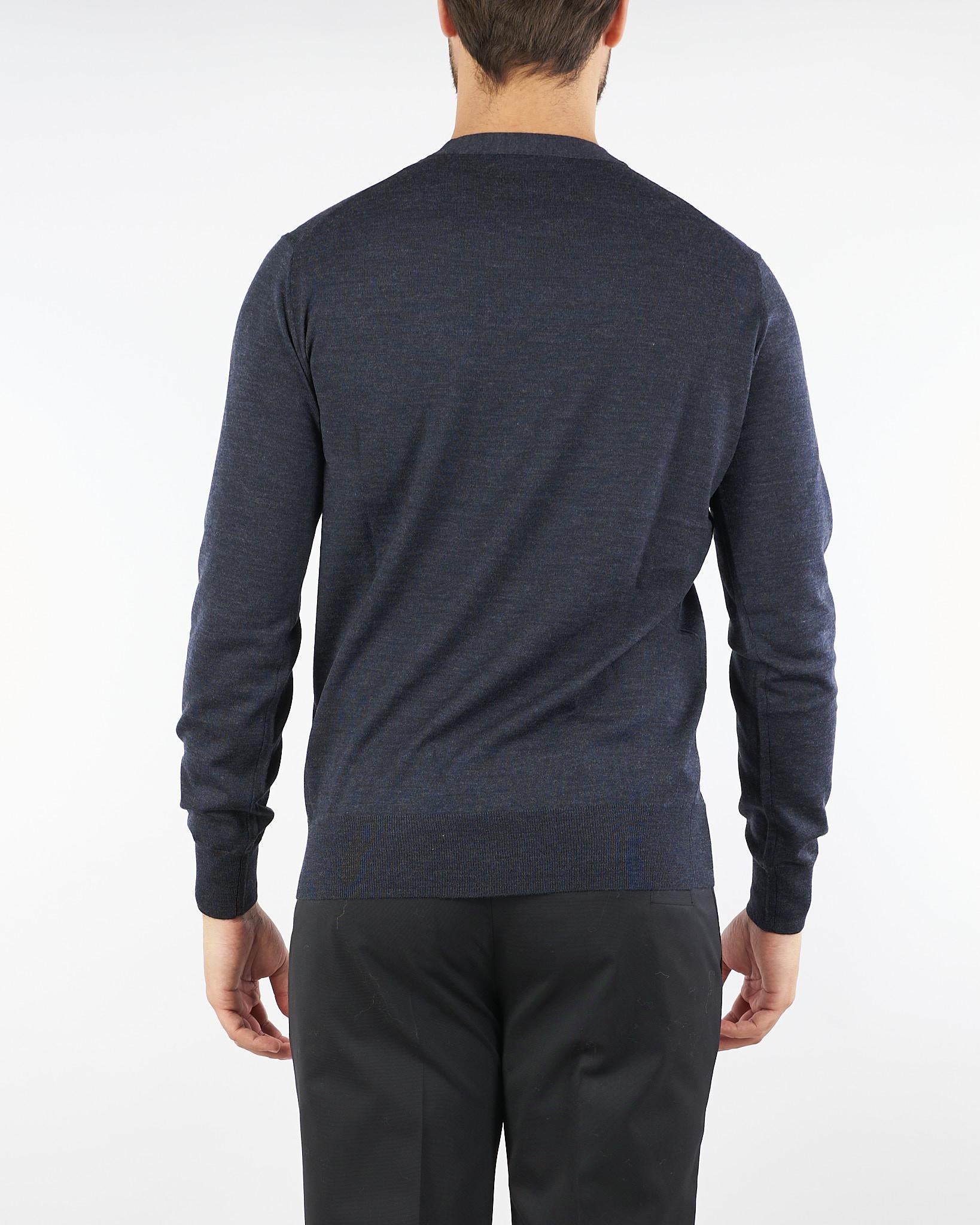 Maglia Antracite in pura lana merinos finezza 16 A001F001 8928 PAOLO PECORA 