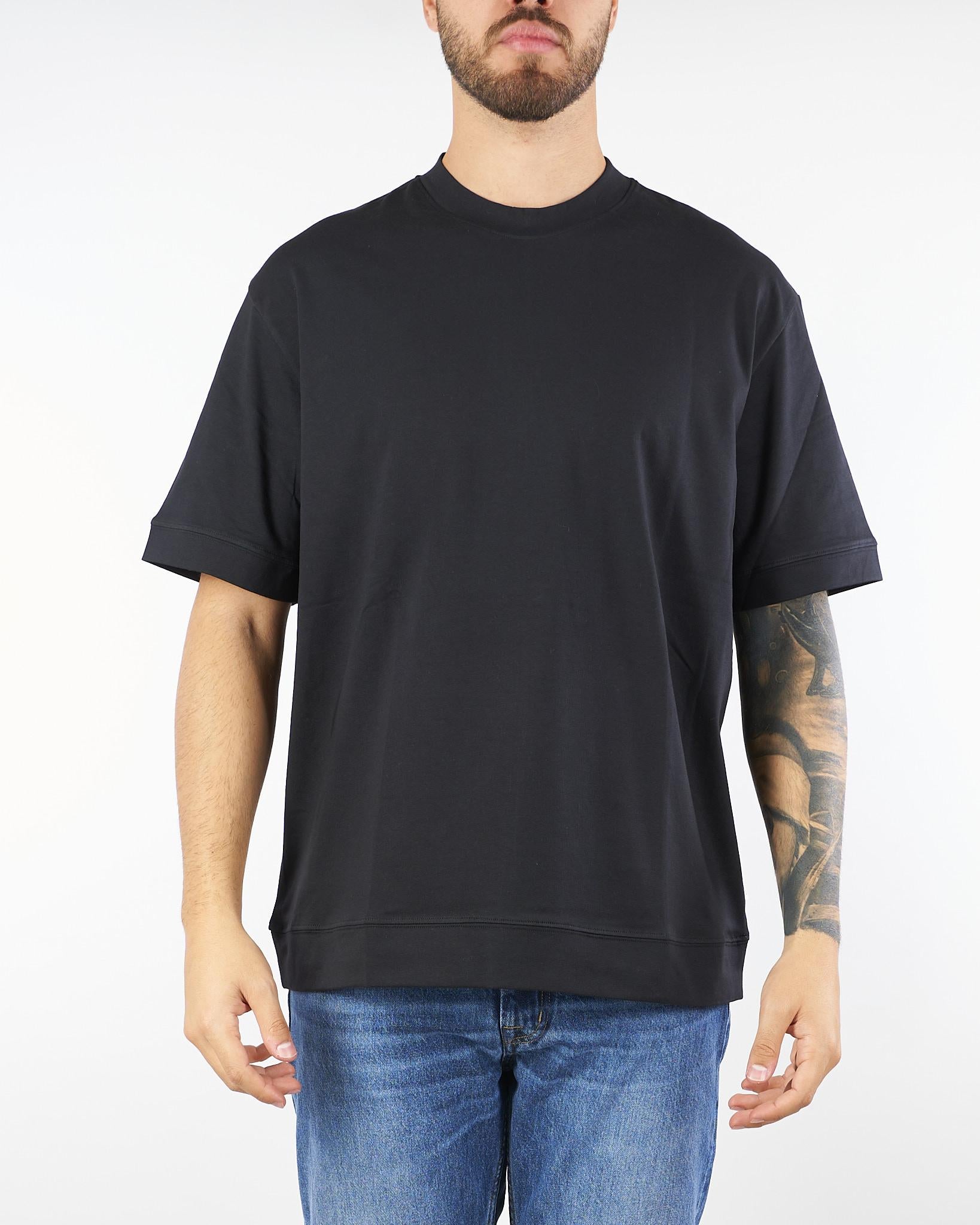 T-shirt Nero in jersey Relaxed fit F0314074 9000 PAOLO PECORA 