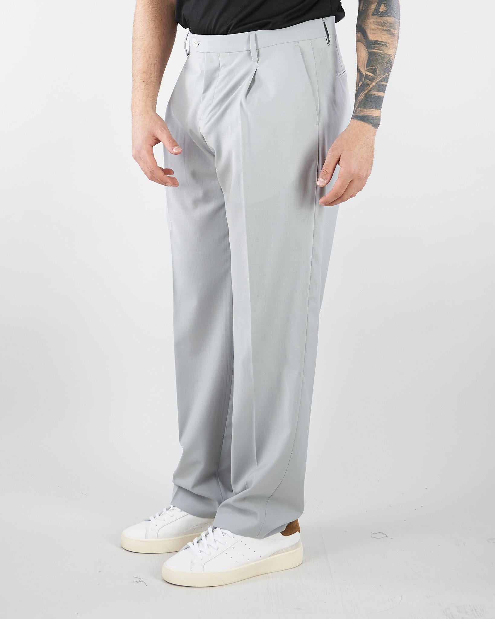 Pantalone Grigio in fresco lana con pences Relaxed fit PAU3DICI041 98 3DICI 