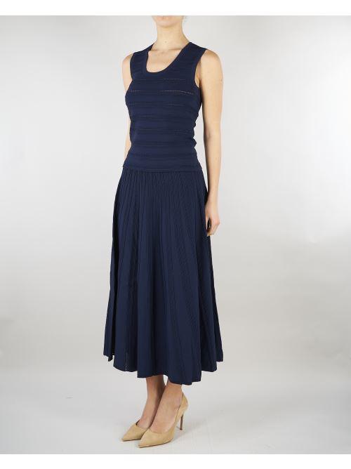 Gonna Blu in maglia di viscosa pointelle RA6053MA89R 93713 BLUGIRL 