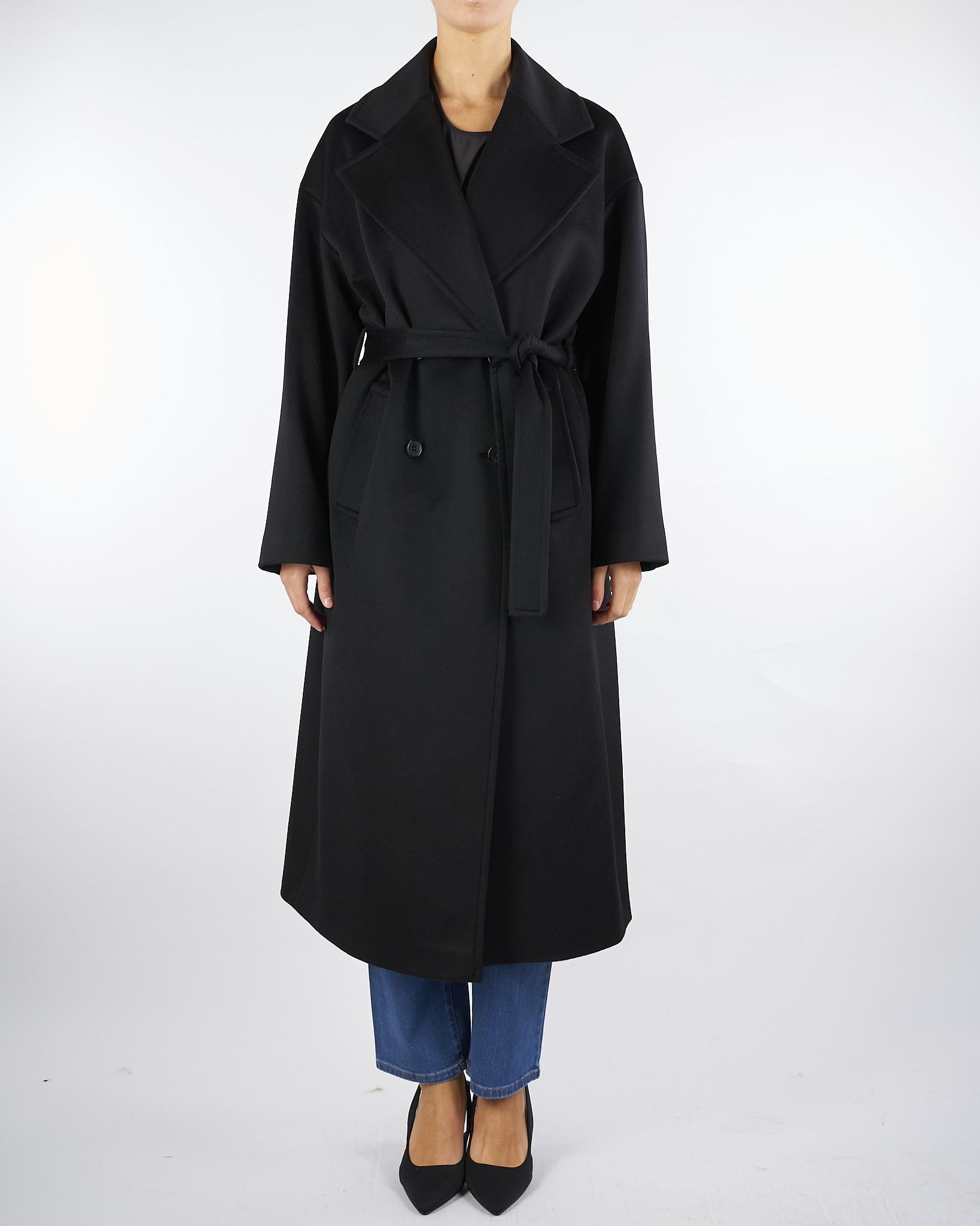 Cappotto Nero doppiopetto in drap CIMELIO 10 PENNY BLACK 