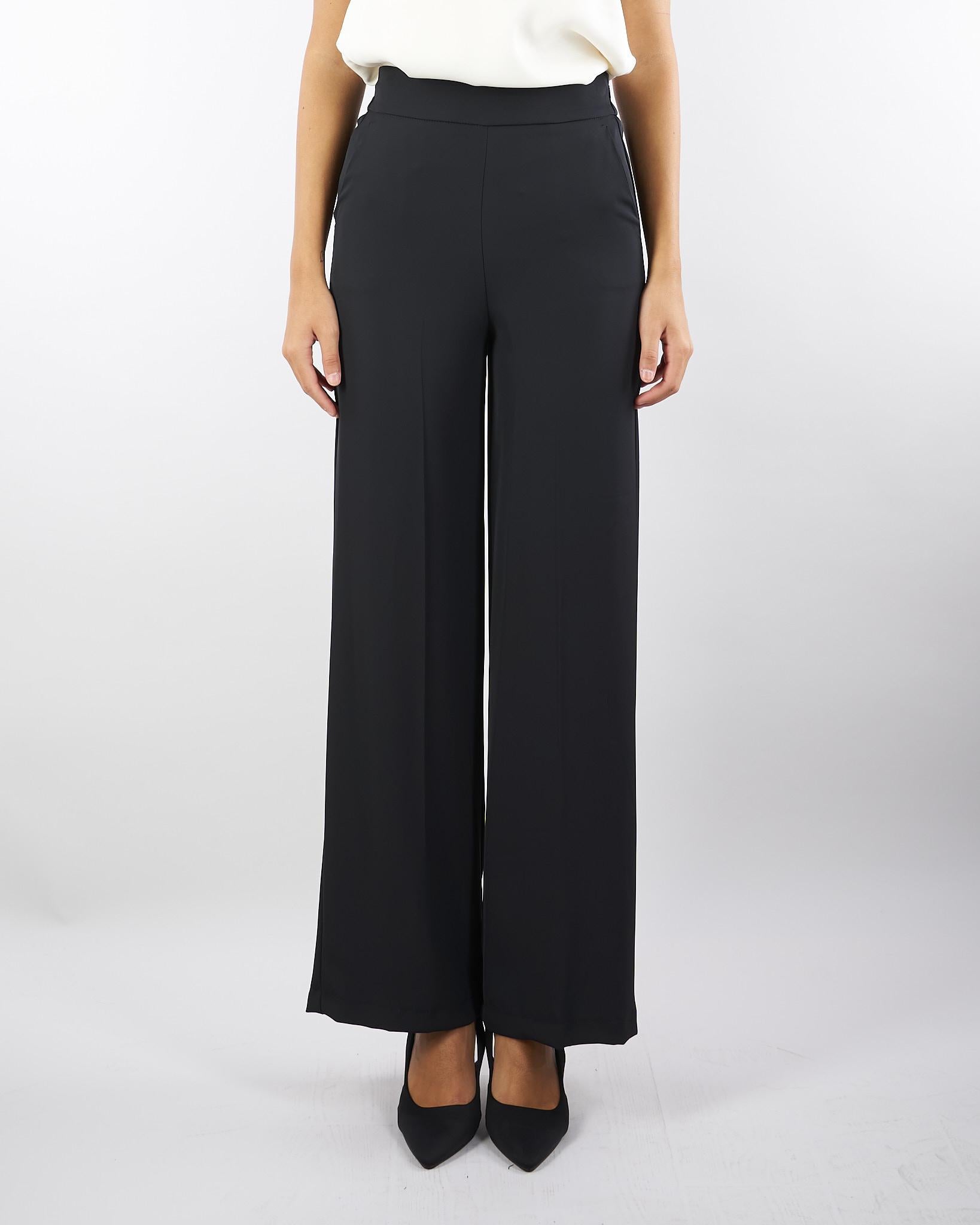 Pantalone Nero cropped wide leg TF0360 99 VICOLO 