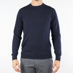 Maglia Blu in pura lana merinos finezza 16 A001F001 6462 PAOLO PECORA 