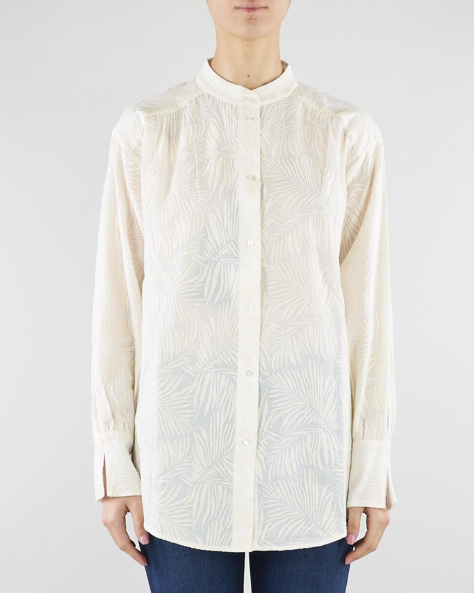 Camicia Bianco in mussola ricamata PBBBAIA 1 PENNY BLACK 