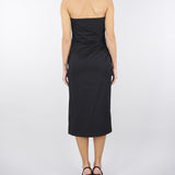 Abito bustier in gabardina