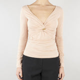 Maglia Nude in jersey con dettaglio gioiello MD02962E2 EA1 ELISABETTA FRANCHI 