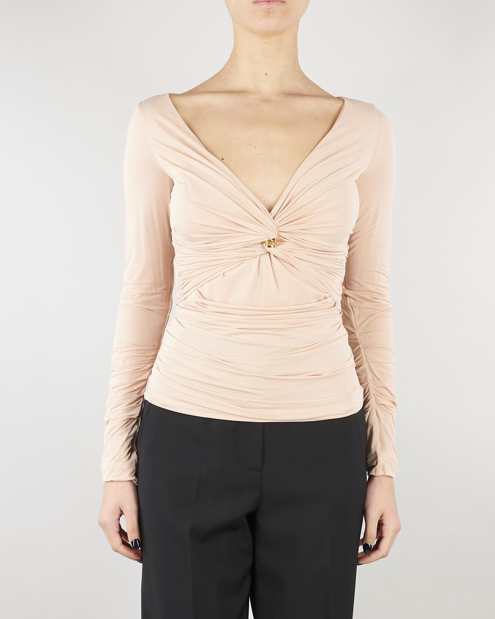 Maglia Nude in jersey con dettaglio gioiello MD02962E2 EA1 ELISABETTA FRANCHI 