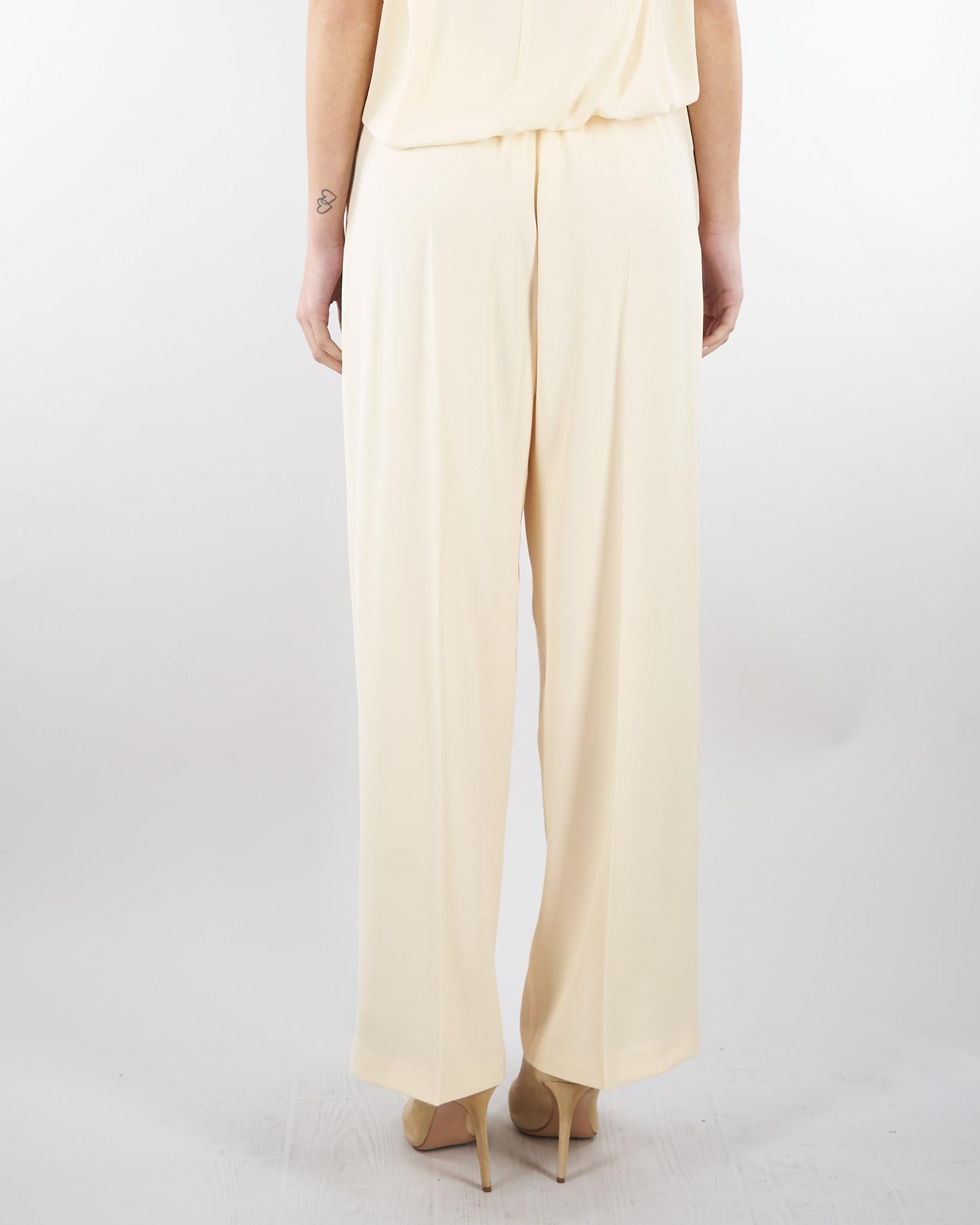Pantalone Crema con pences M6PF03 336 MEIMEIJ 