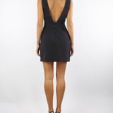 Mini abito Nero in crêpe stretch con bottoni gioiello AB79856E2 110 ELISABETTA FRANCHI 