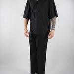 Camicia Nero in lino CA3637 9 I'M BRIAN 