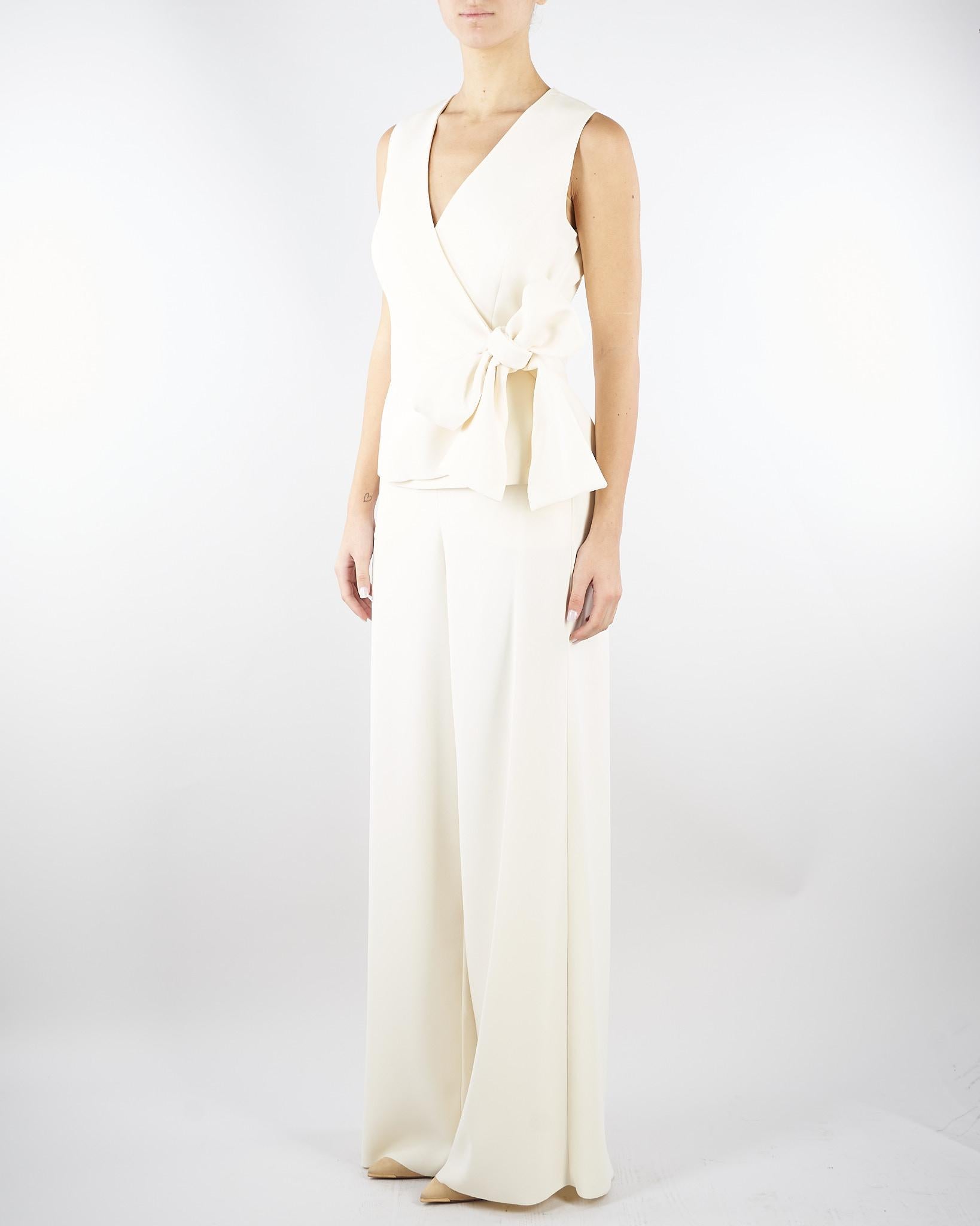 Top Bianco con fiocco in envers satin MLTLIRICA 1 MARELLA 