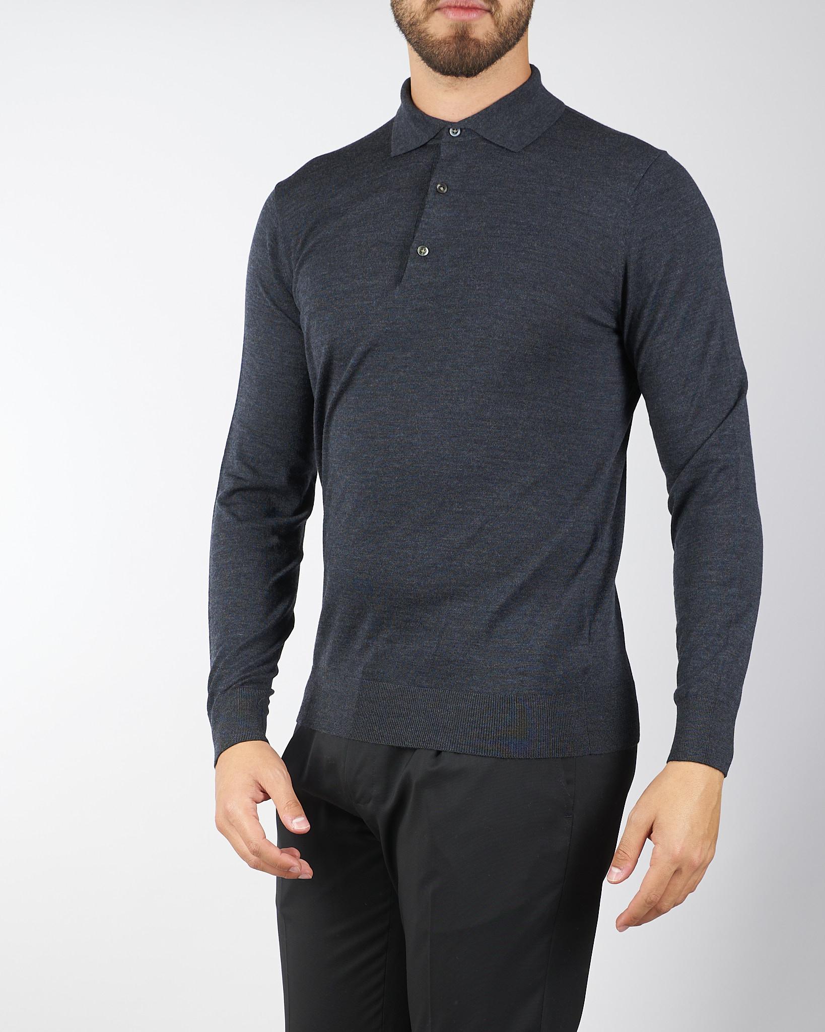 Maglia Polo Antracite in pura lana merinos DK97083 95 DIKTAT 