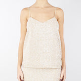 Top con paillettes e perle