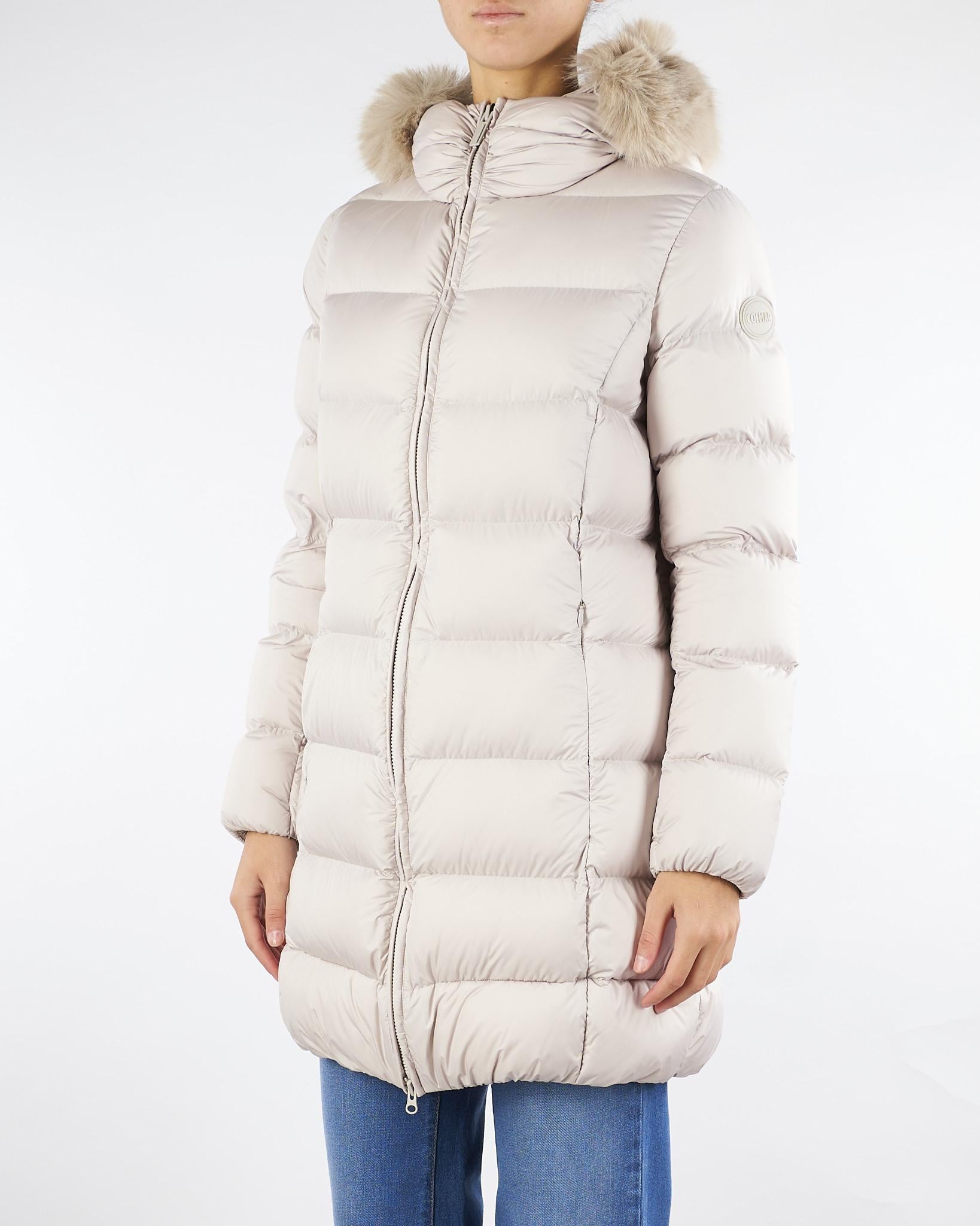 Piumino lungo Canapa con cappuccio e vera pelliccia 2243E2XX 06 COLMAR 