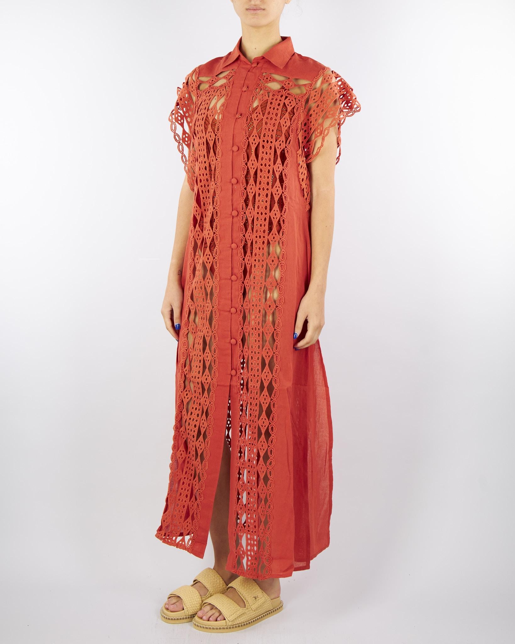 Abito Chemisier Rame in Macramè PF144A 12 PIN UP 