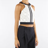 Top Milk-Nero bi-color in doppio crêpe TOS0156E2 EF1 ELISABETTA FRANCHI 