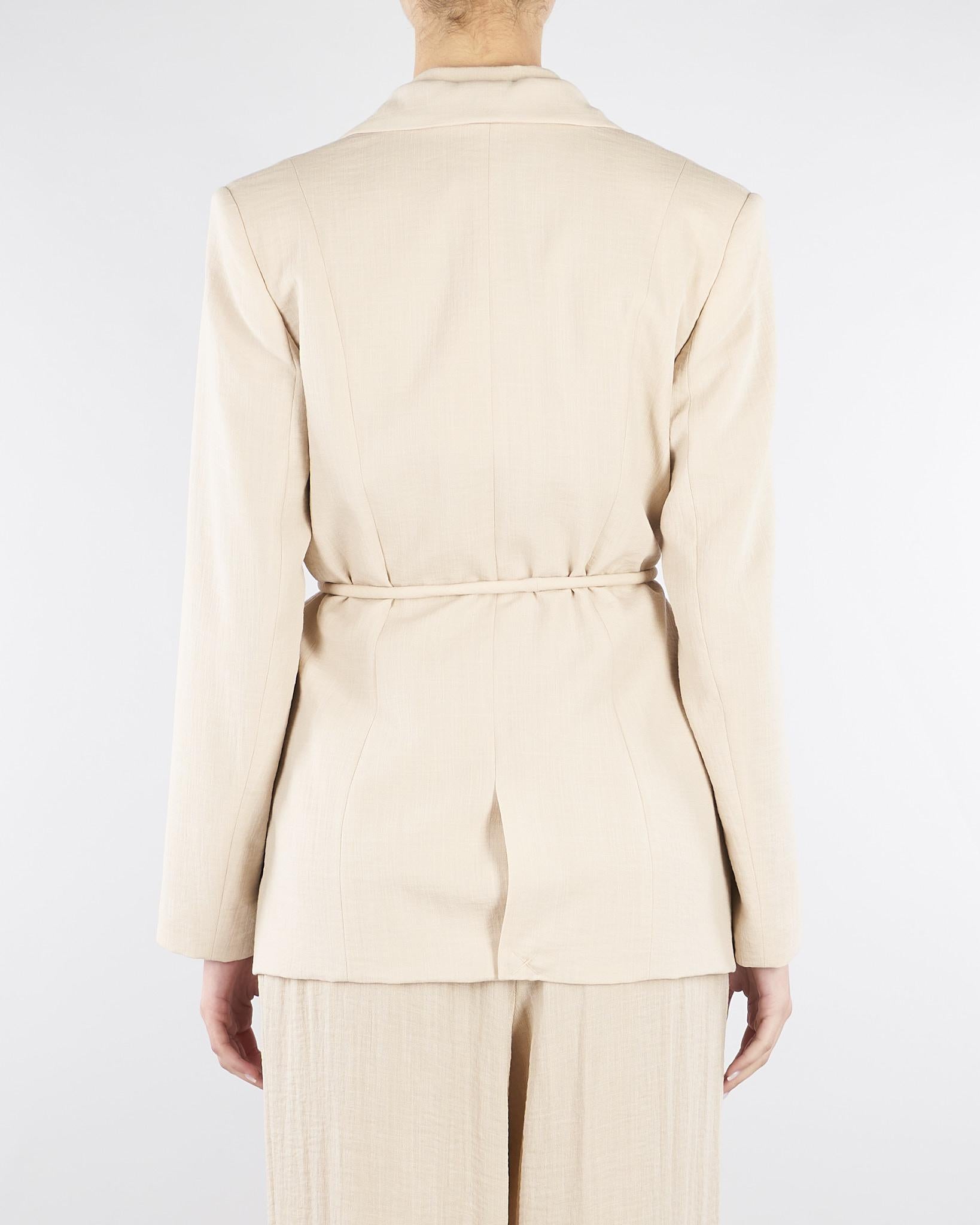 Giacca Beige con cintura GI00901TVIS0025 V0778 SIMONA CORSELLINI 