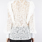Camicia Bianco in pizzo con rouches
