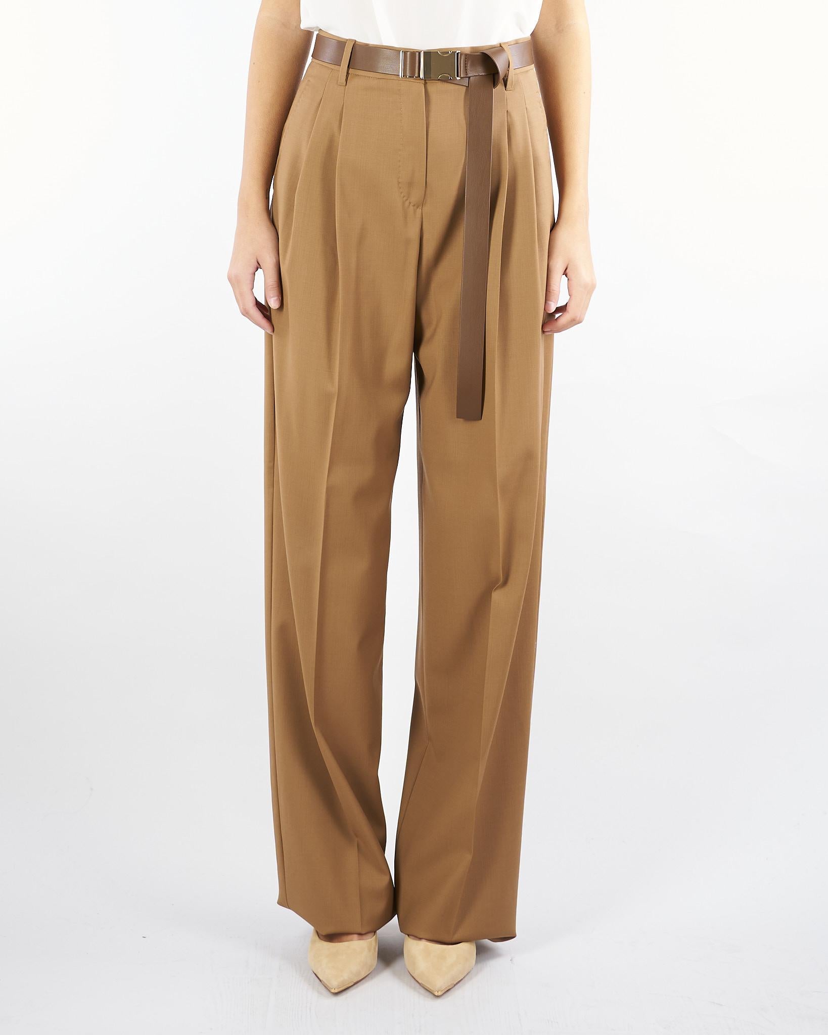 Pantalone Caramello in tela di lana BERGAMO 26 MAX MARA STUDIO 
