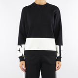 Maglia Nero-Milk in viscosa con bande lucide MK01S56E2 EF3 ELISABETTA FRANCHI 