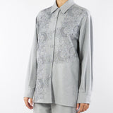 Camicia Grigio con ricamo in pizzo A3169719 7 CLIPS 
