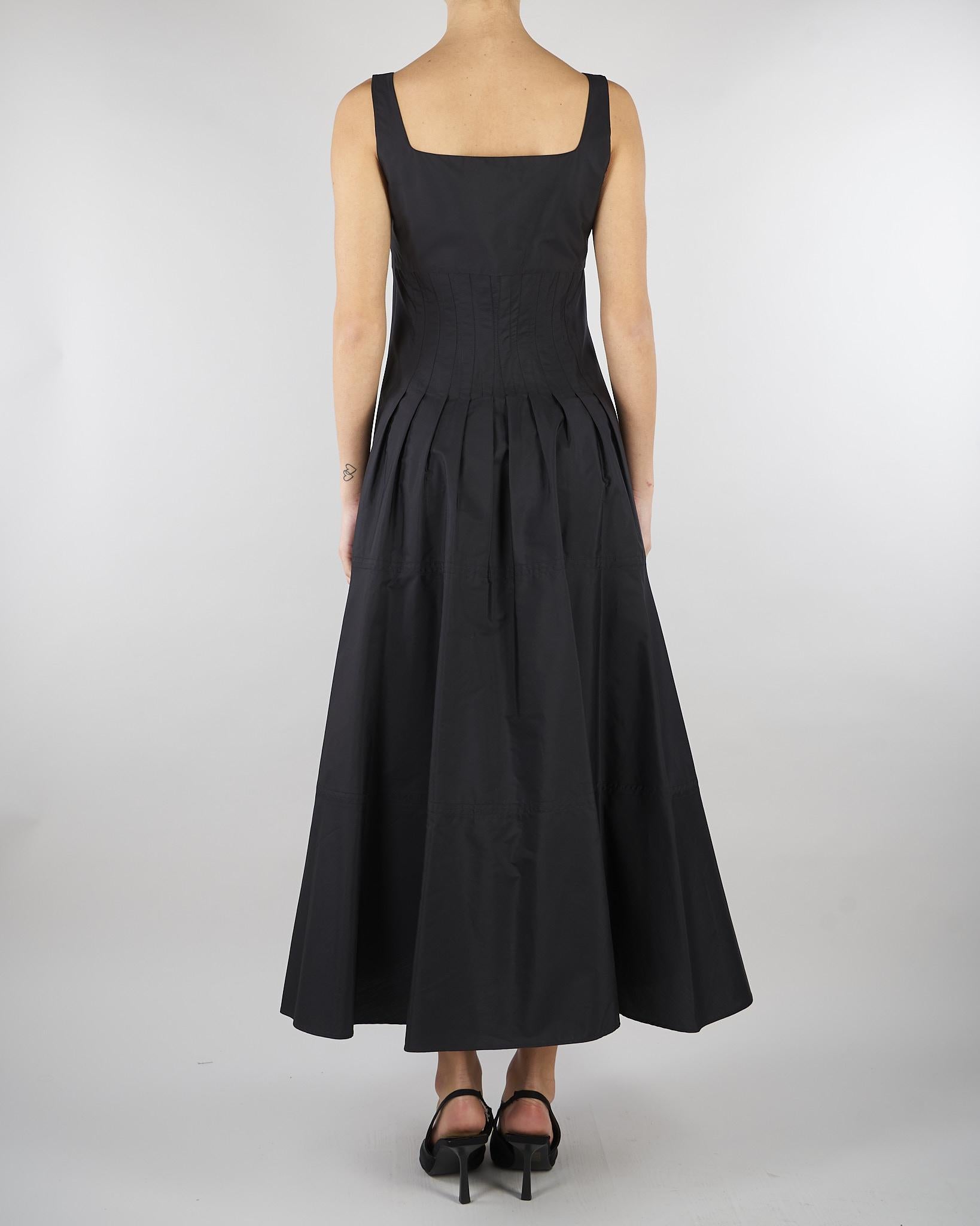 Abito Nero in popeline con gonna ampia MSTFELTRE 4 MAX MARA STUDIO 