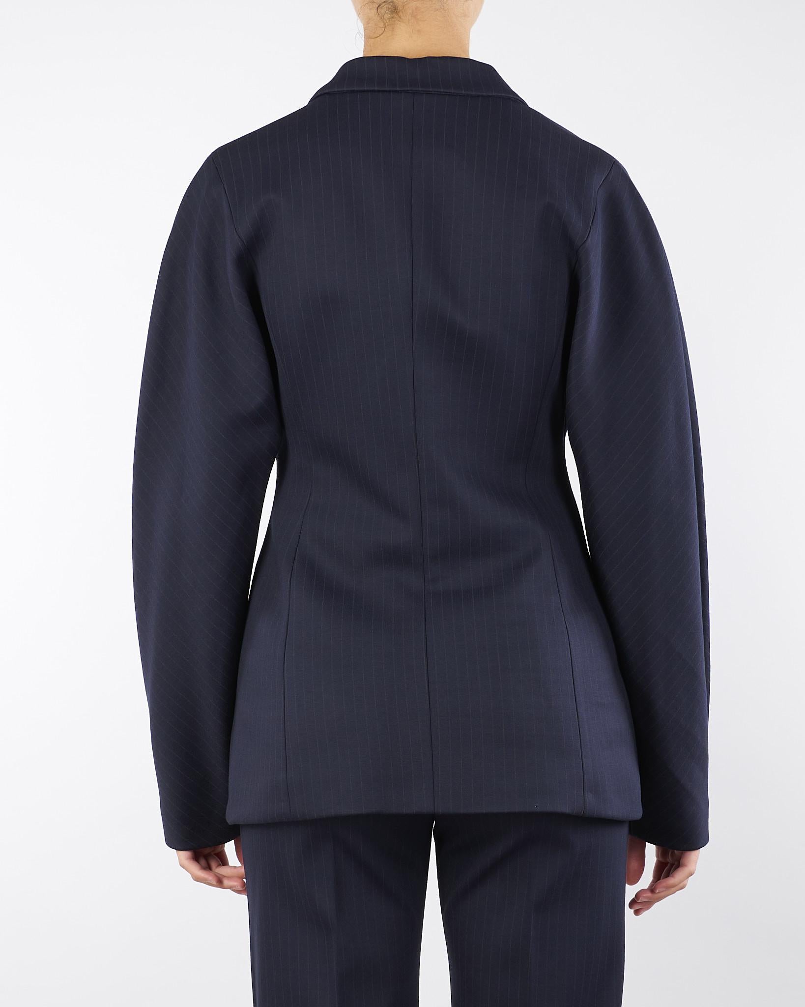 Giacca Blu gessata a tre bottoni TF0142 89 VICOLO 