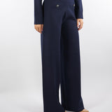 Pantaloni Blu in maglia con bottoni gioiello RF5260MA41R 93812 BLUGIRL 