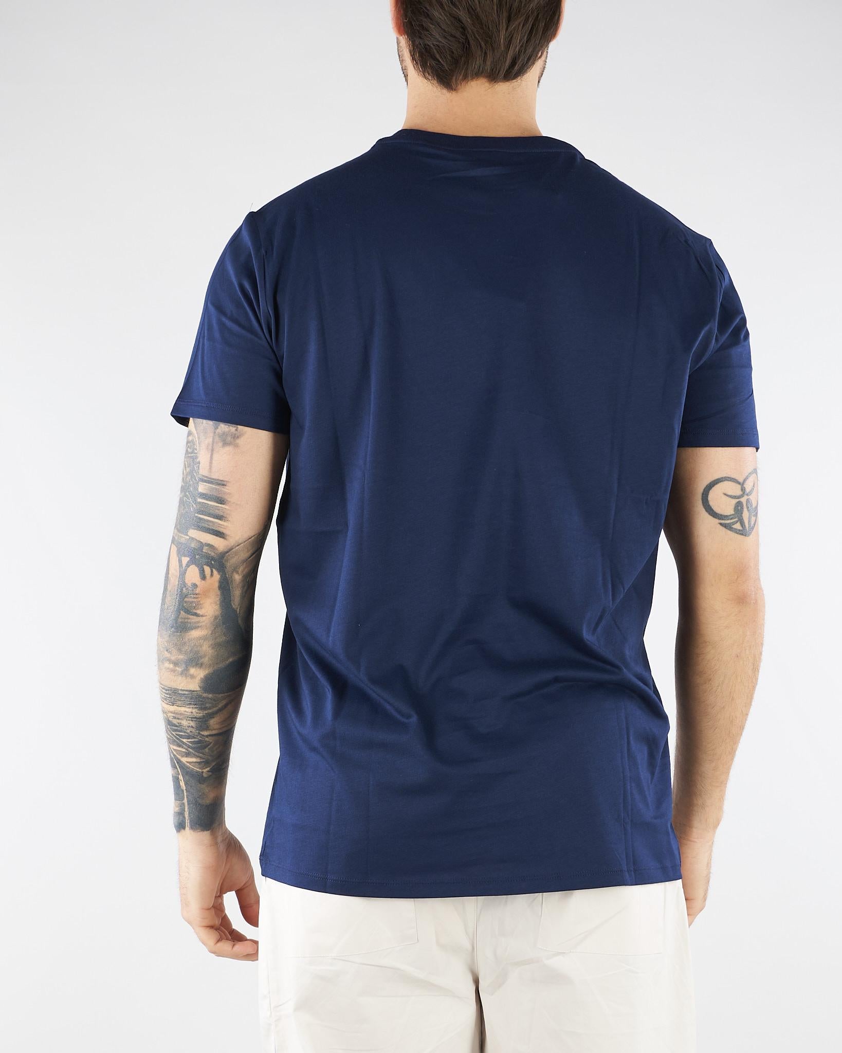T-shirt Blu in cotone Pima TH6709 166 LACOSTE 