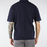 Polo jacquard Blu in maglia lavorata A027F300 6685 PAOLO PECORA 