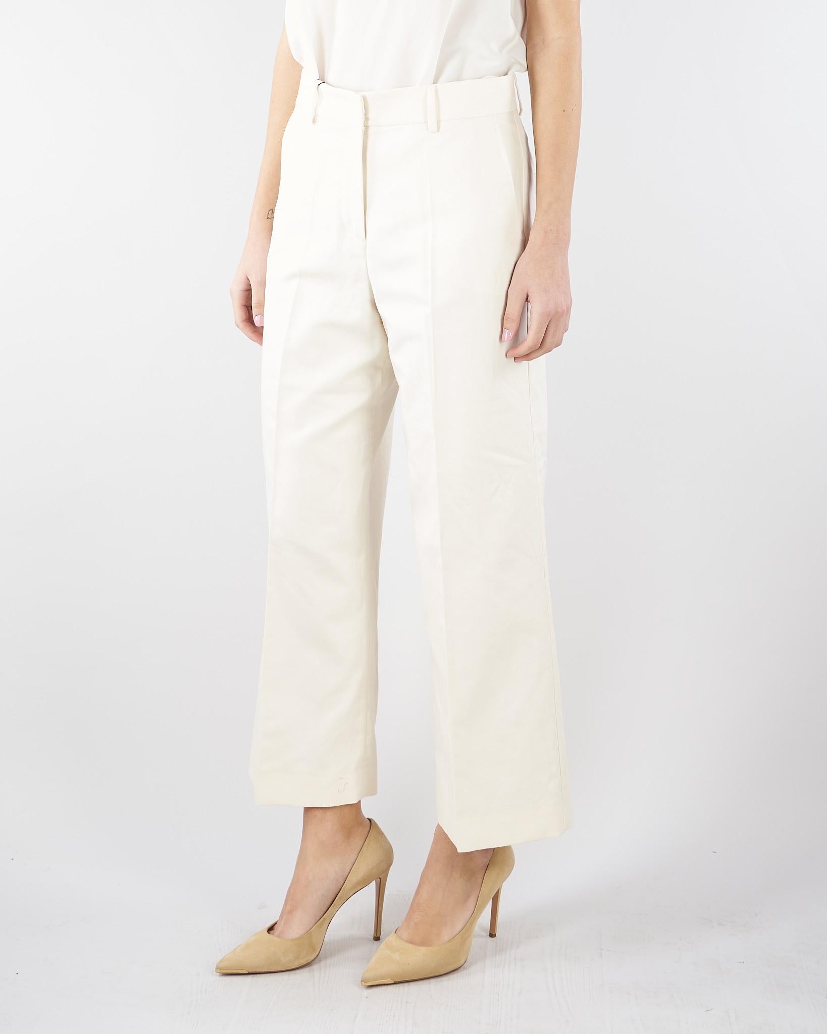 Pantalone Crema in canvas di cotone e lino WKDZIRCONE 1 MAX MARA WEEKEND 