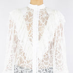 Camicia Bianco in pizzo con rouches ACT14129CA569 01 ACTUALEE 