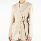 Giacca Beige in lana con cintura TESO 9 MAX MARA WEEKEND 