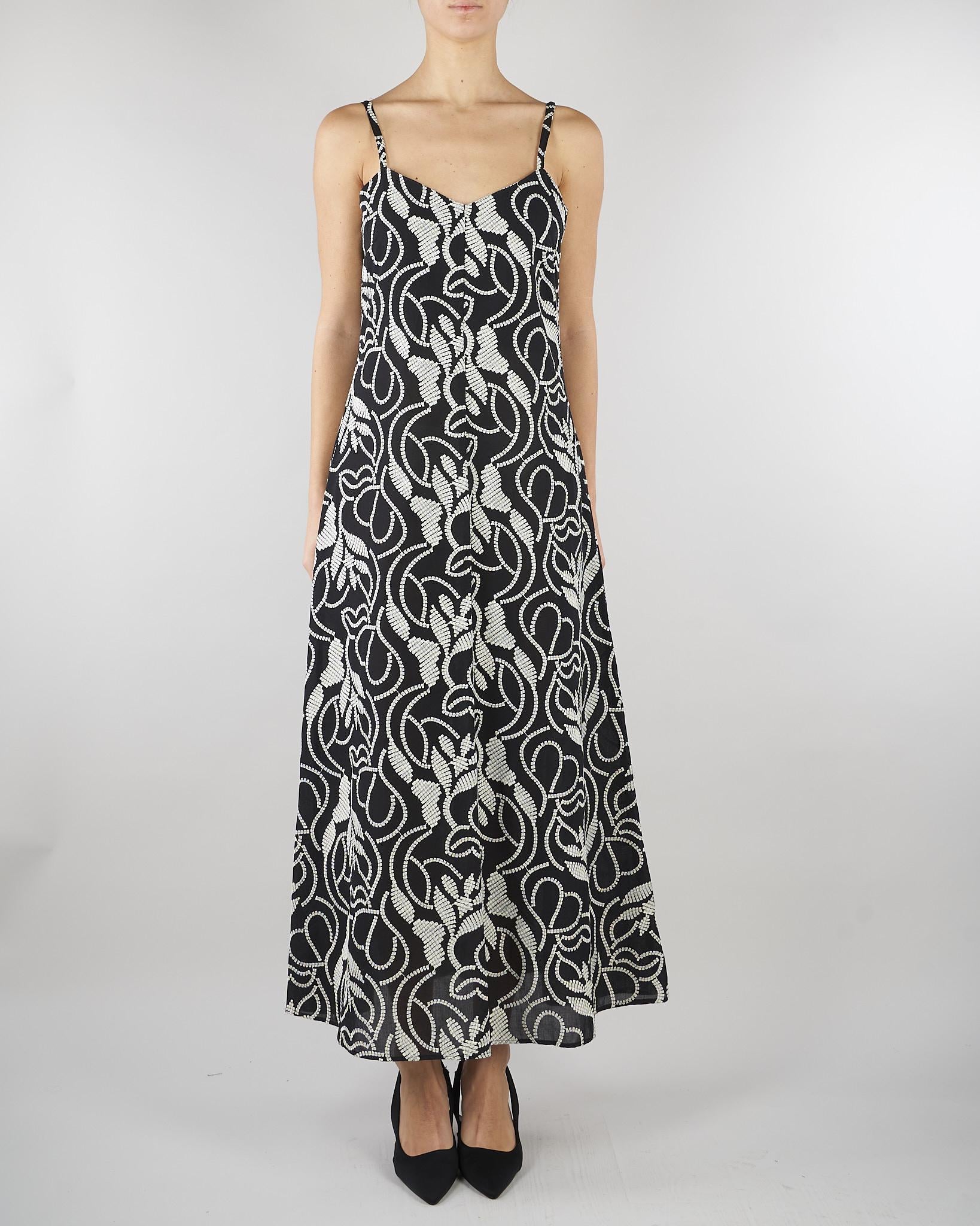 Slip dress Nero-Bianco in mussola ricamata PBPCAMINO 6 PENNY BLACK 