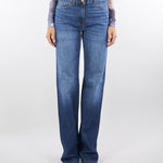 Jeans a palazzo con dettagli logo PJ09I56E2 104 ELISABETTA FRANCHI 